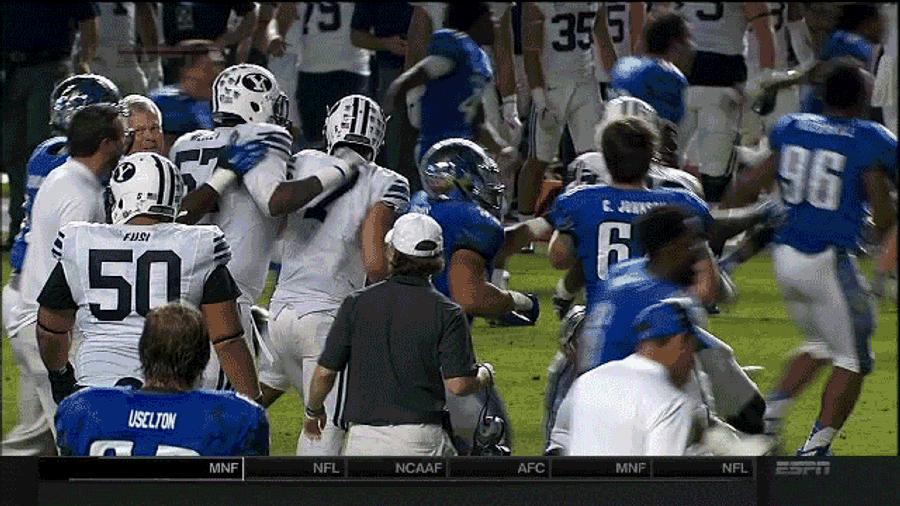 Double-OT Miami Beach Bowl Ends In All-Out Fight Between BYU &amp; Memphis