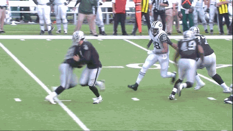 Maurice Jones-Drew Bicycle-Kicks His Fumble Into Derek Carr's Hands