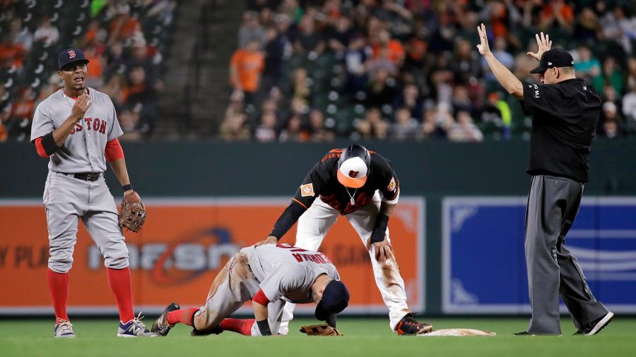 The Red Sox And Orioles Have A Little Beef After Manny Machado Spiked Dustin Pedroia