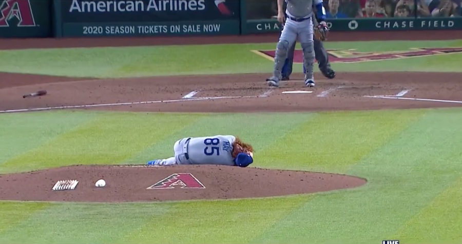 Dodgers' Dustin May Takes Line Drive To The Face, Walks Off Under His Own Power