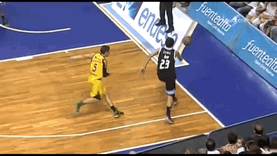Spanish Player Hits Referee, Himself In The Face With Basketball