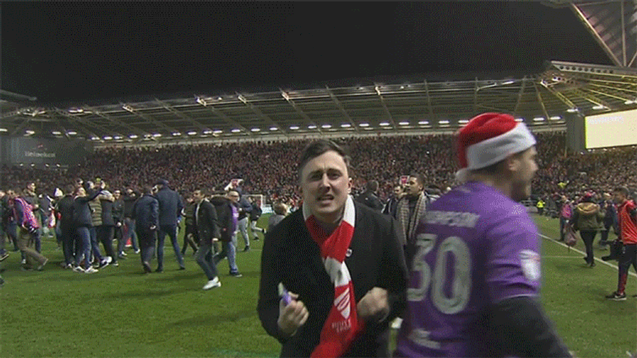 Bristol City Fans Invade The Pitch After Last-Minute Winner Against Manchester United