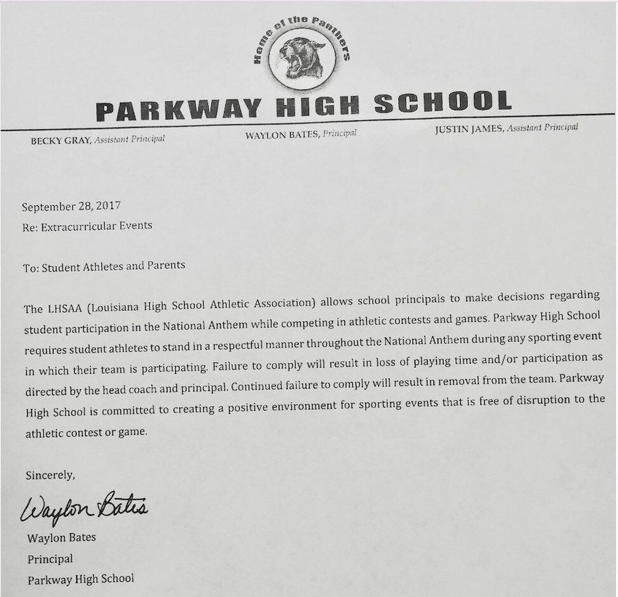 Louisiana High School Threatens To Punish Athletes Who Don't Stand For National Anthem