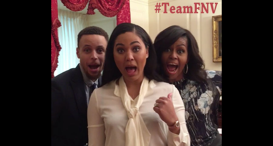 Here, Watch Steph Curry, Michelle Obama, And Ayesha Curry Do A Dubsmash Rendition Of &quot;Barbara Ann&quot;
