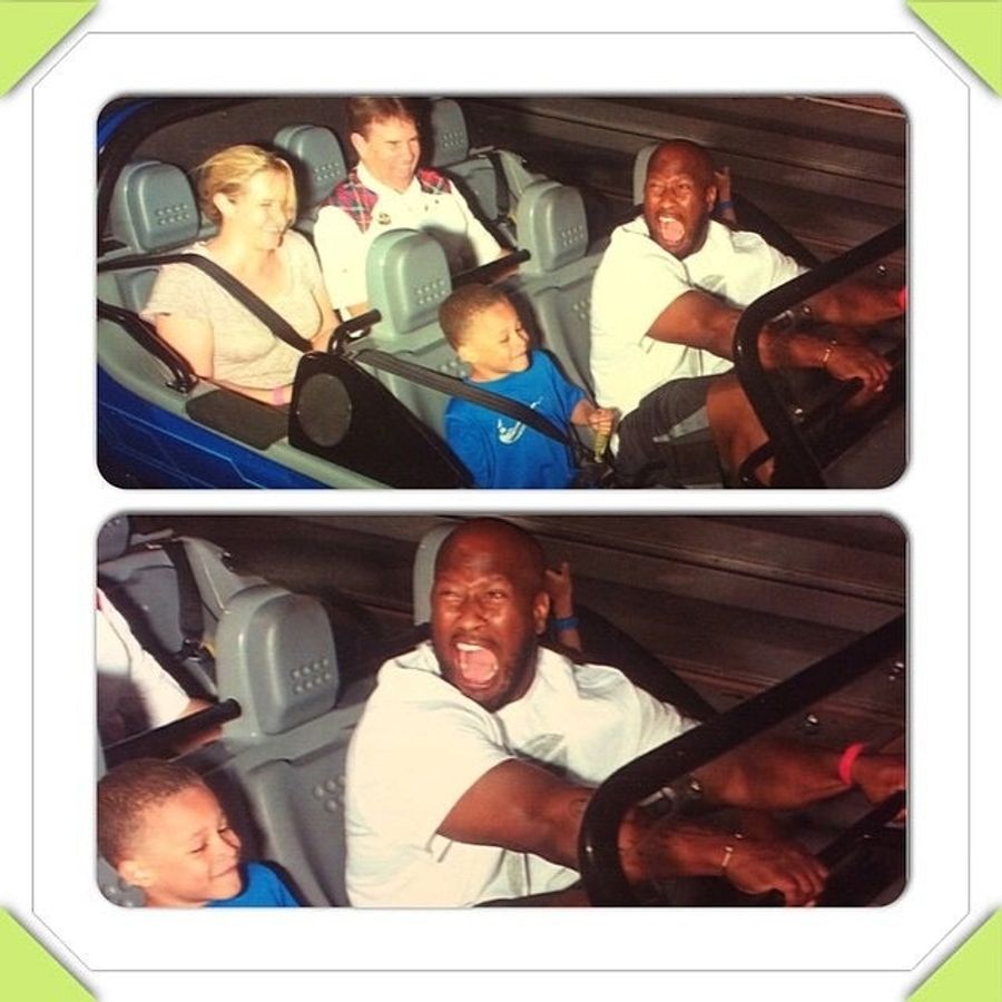 Photo Evidence That James Harrison Is Terrified Of Roller Coasters
