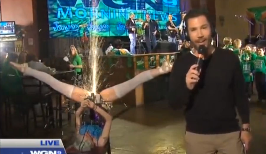 WGN Has Woman Make Sparks With Her Crotch In Front Of Awestruck Kids