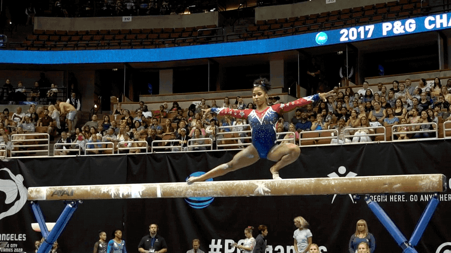 Gymnast Botches Turn On Beam, Kind Of Invents New Skill