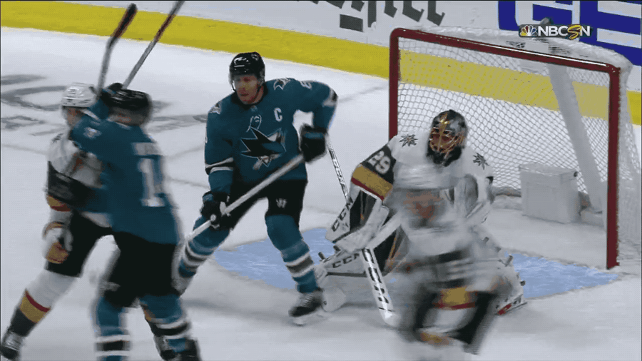 Sharks' Joe Pavelski Takes One On The Chin For His Team To Score Opening Goal