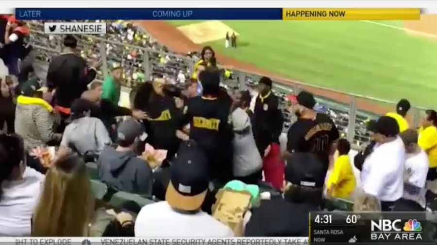 Security Guard Fights With Fan At Oakland A&#39;s Game