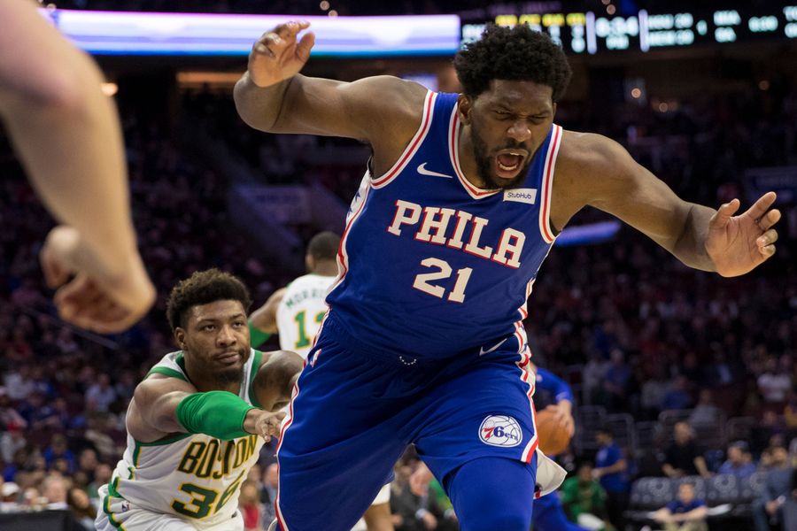 I Can't Stop Looking At This Photo Of Marcus Smart Nonchalantly Shoving Joel Embiid