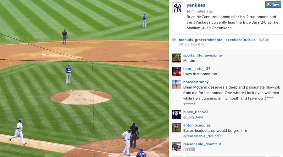 Instagram User Thrilled By Brian McCann Home Run Leaves X-Rated Comment