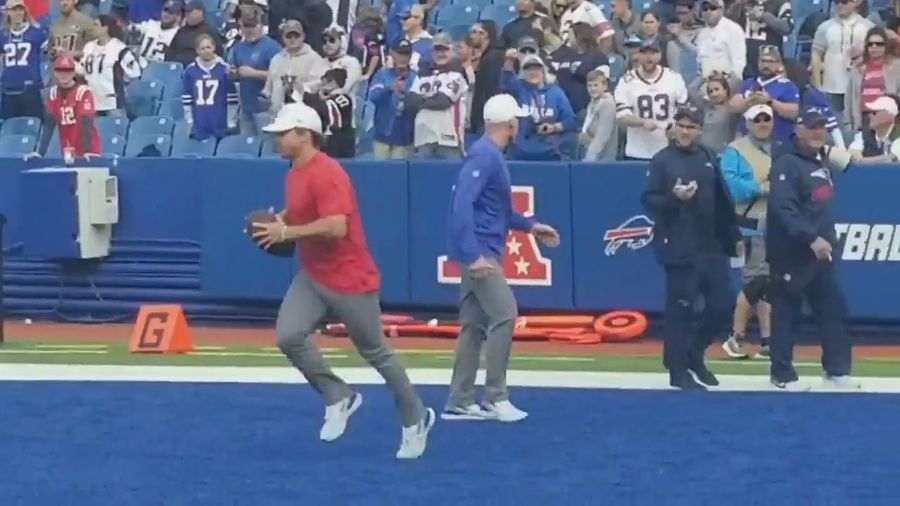 Sean McDermott Had To Chase Bill Belichick's Son Off The Field During Bills Warm-Ups