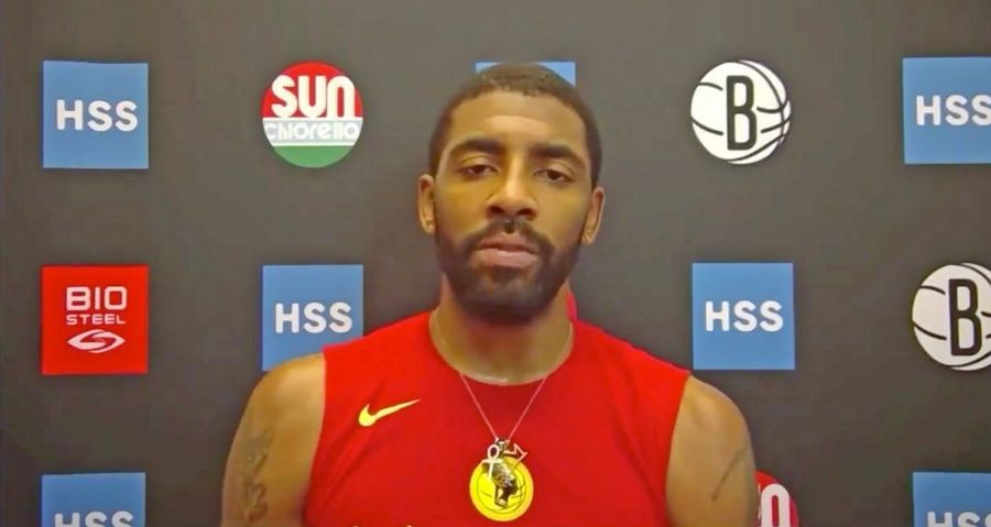 Kyrie Irving clarifies ‘pawn’ comment in first media appearance of the season, discusses possible Harden trade