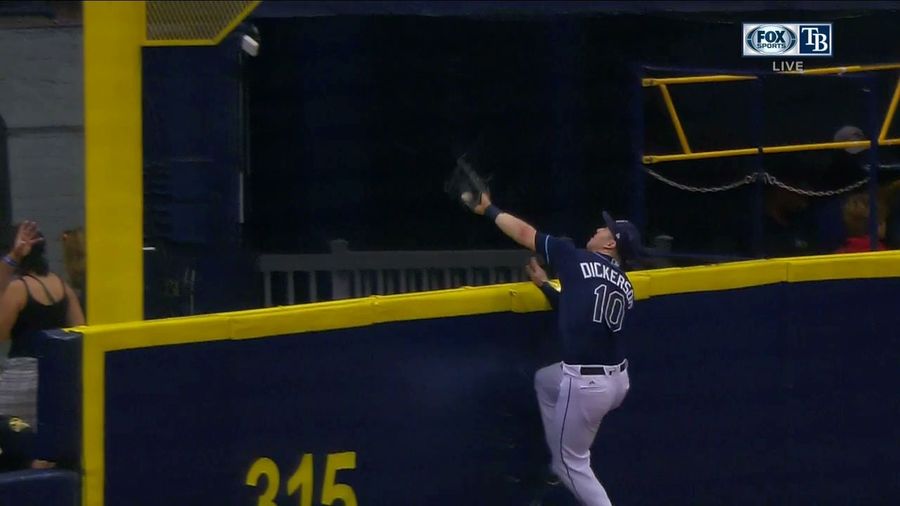 Rays’ Corey Dickerson Reaches Over Wall To Rob Homer