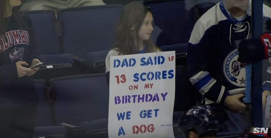 Asked To Score Goal So Girl Can Get Puppy, Cam Atkinson Scores Three