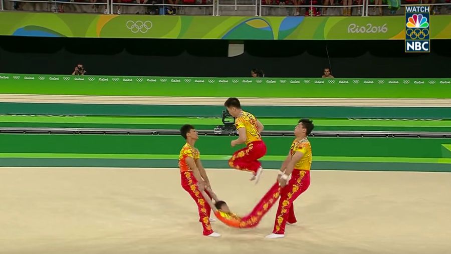 Cool New Gymnastics Move: Using Your Teammate As A Jump Rope