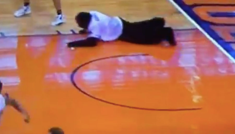 Phoenix Suns' Gorilla Mascot Dives Onto The Court, Recovers Item, Scampers Off