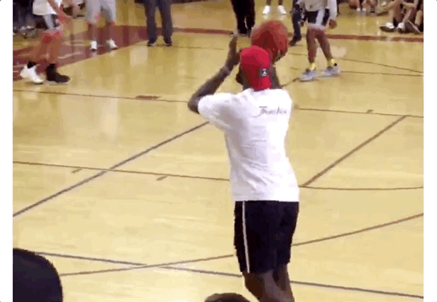 LeBron Joins Son's AAU Layup Line To Throw In Some Show-Stopping Dunks