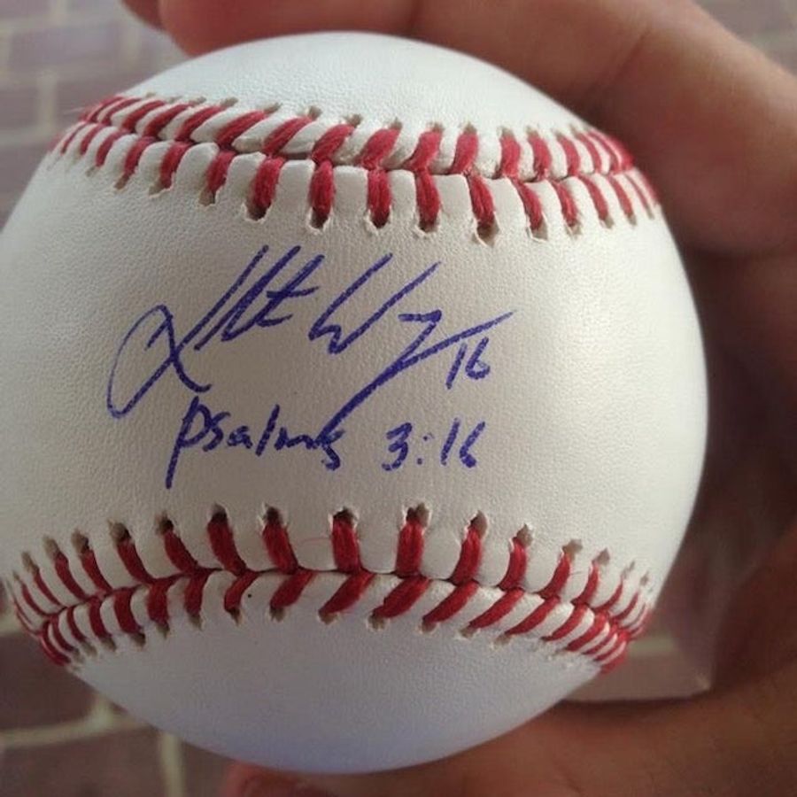 Kolten Wong Autographs Baseball With Nonexistent Bible Verse