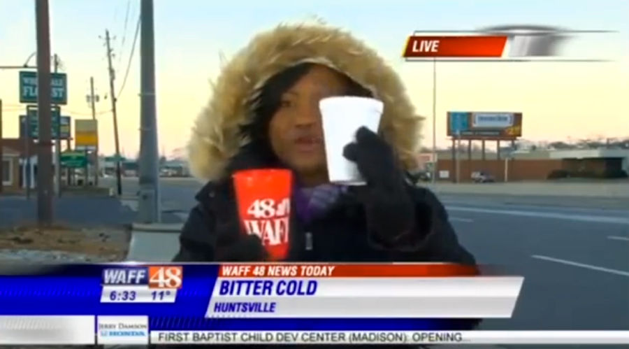Alabama News Station Reports That Water Freezes When It's Cold
