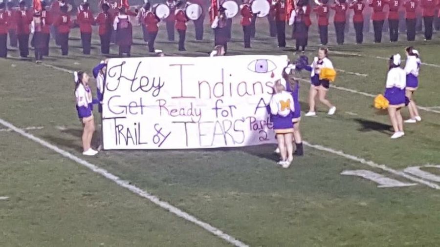 Cheerleaders Display &quot;Trail Of Tears&quot; Banner Before Game Against Team With Indian Mascot [Update]