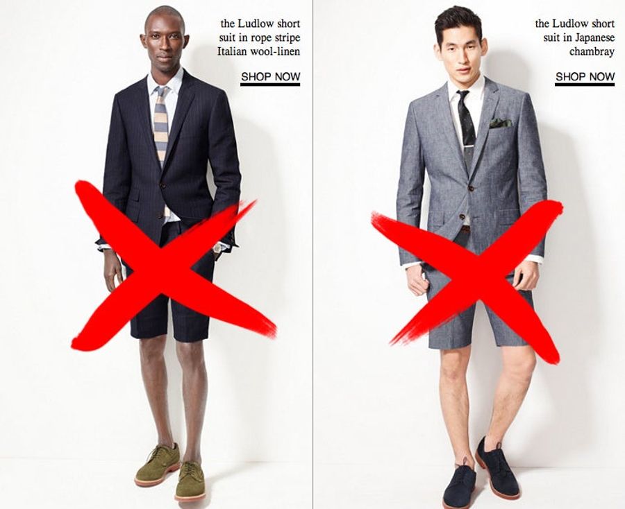 Do Not Wear A Suit With Shorts