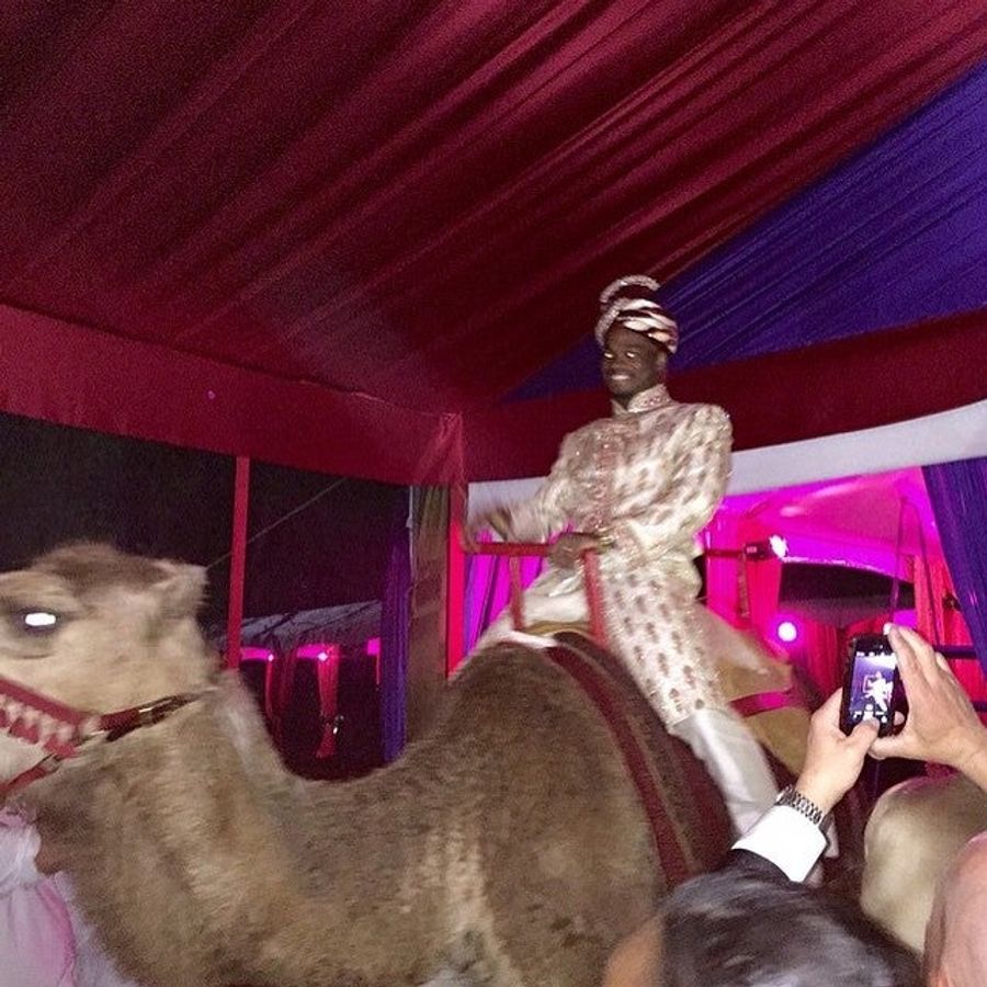 Adrian Peterson Rode A Camel Into His Birthday Party