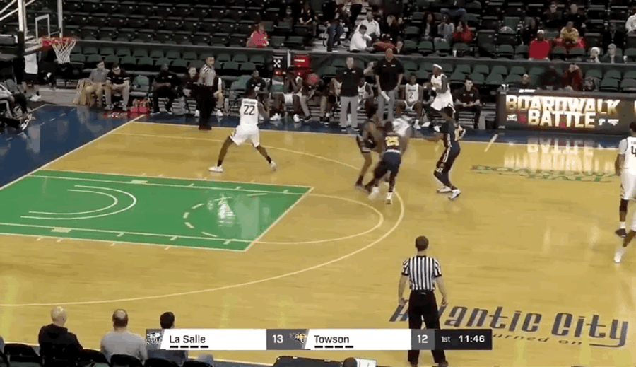 Towson's Solomon Uyaelunmo Throws Down Two-Handed Slam Into Wrong Basket