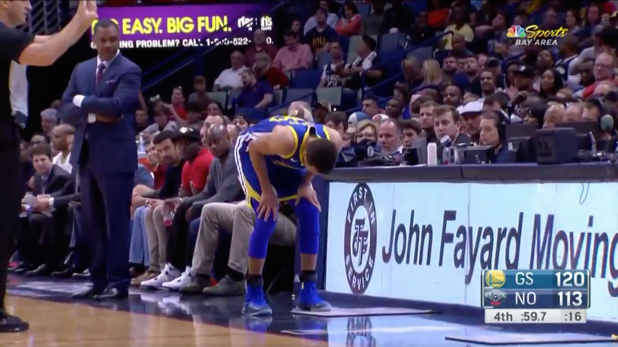 Stephen Curry Leaves Locker Room On Crutches After Rolling Ankle