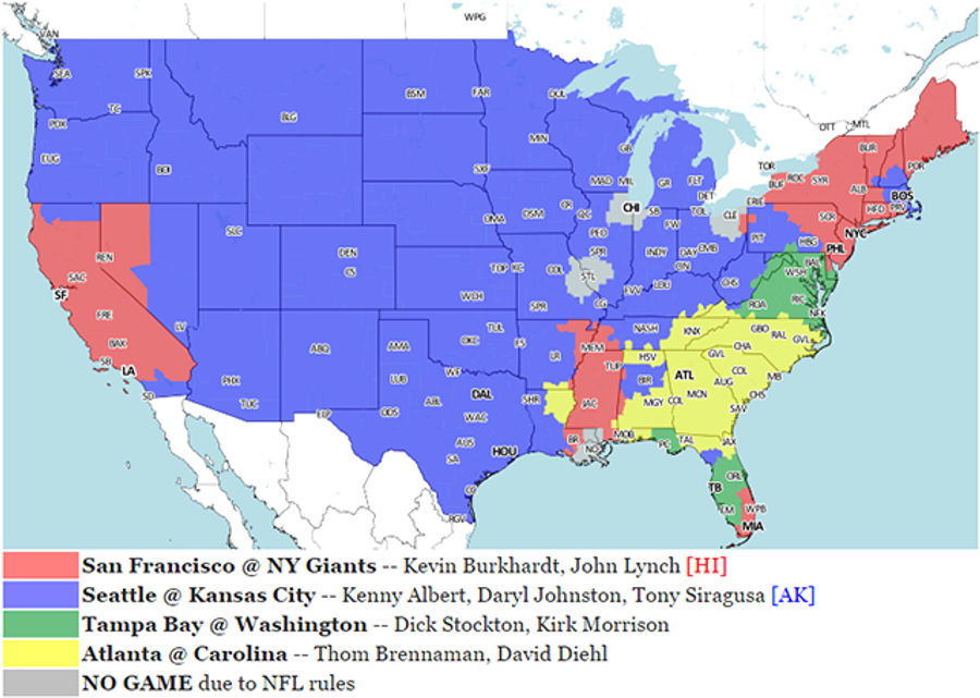 Your NFL Week 11 Viewing Maps