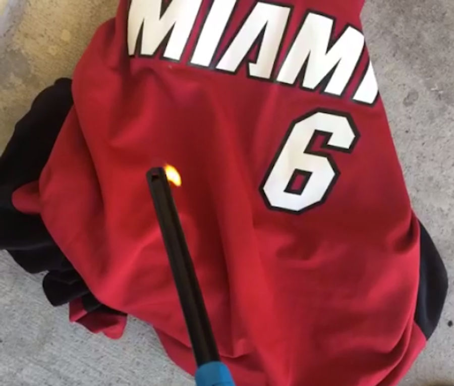 This Is The Best Heat-Fan-Burns-LeBron-Jersey Video