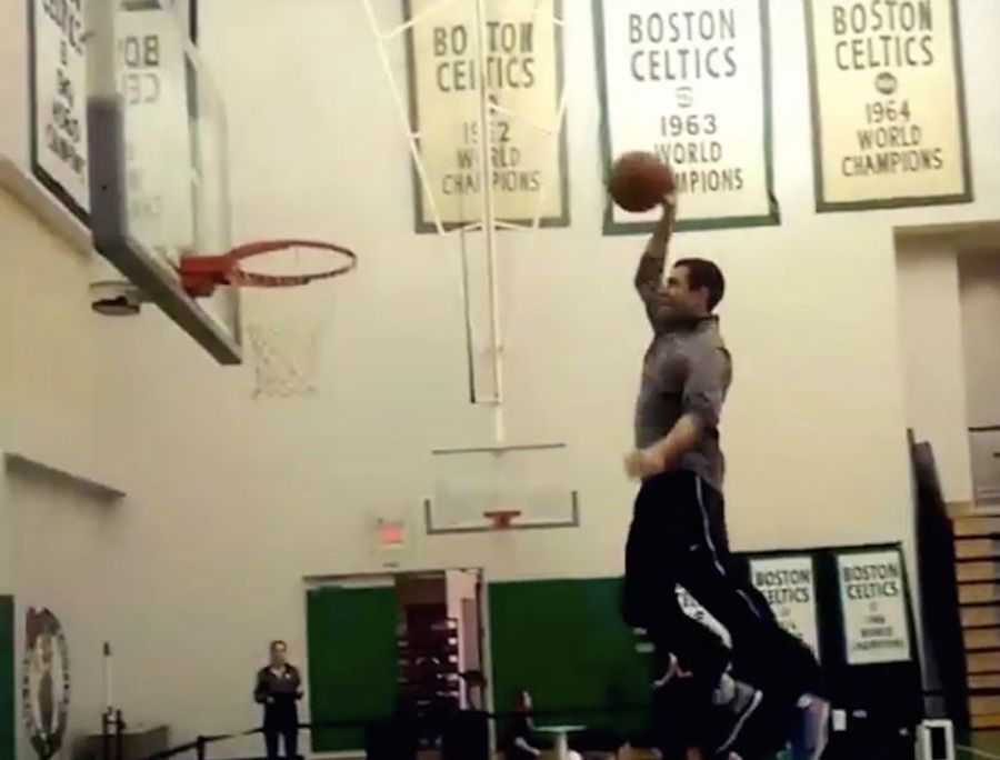 Celtics Coach Brad Stevens Can Dunk (With Help)