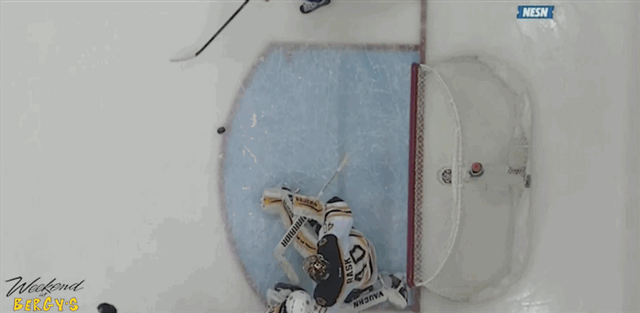 Tuukka Rask Makes Stunning, Sprawling Stick Save