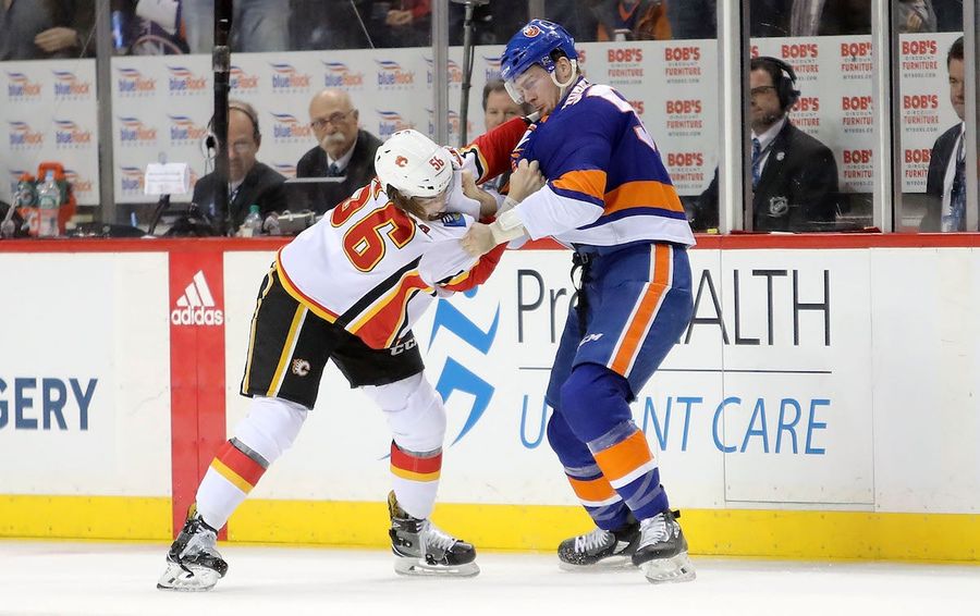 Flames Pest Ryan Lomberg Takes On A Much Larger Opponent, Eats Many Fists
