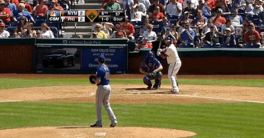 Marlon Byrd Broke His Bat Swinging Without Making Contact With The Ball