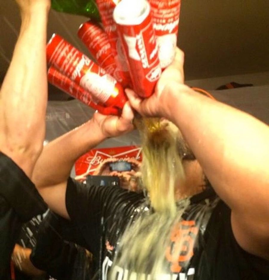 Madison Bumgarner Takes Six Beers To The Face
