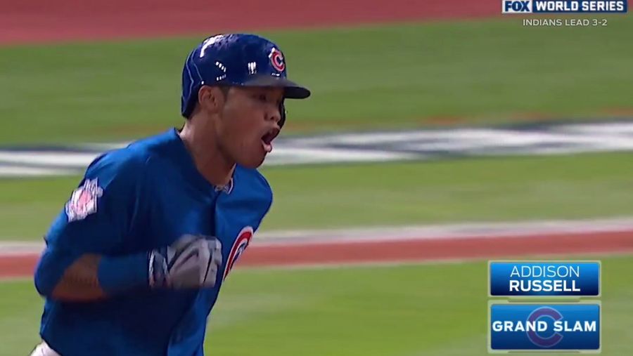 Addison Russell Put Cleveland In The Trash Can With A Big Ole Grand Slam