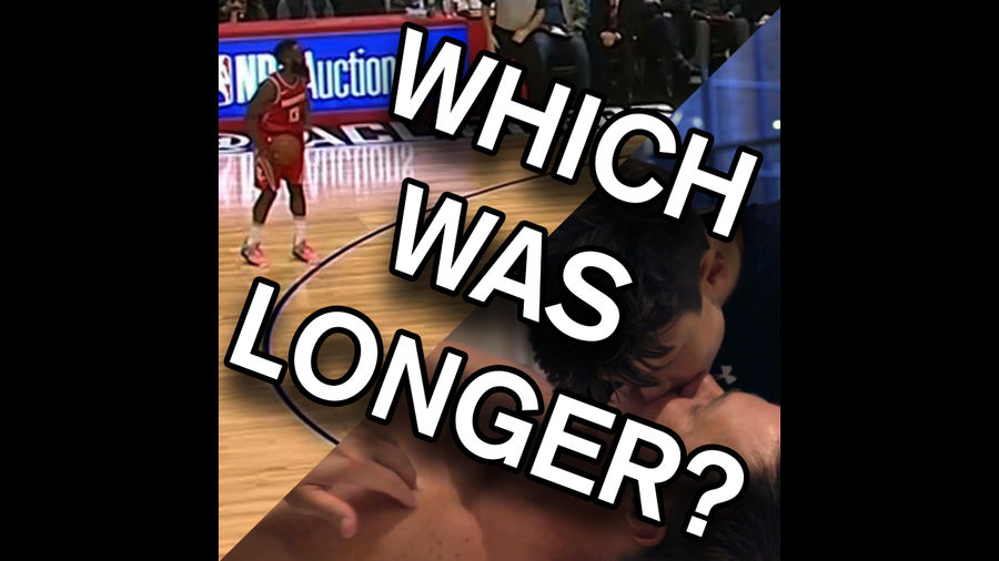 Which Was Longer: James Harden's Staredown Or Tom Brady's Kiss With His Son?