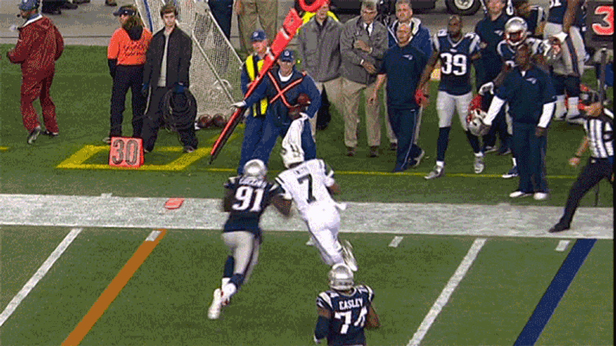 Geno Smith Crushes Woman On Patriots Sideline