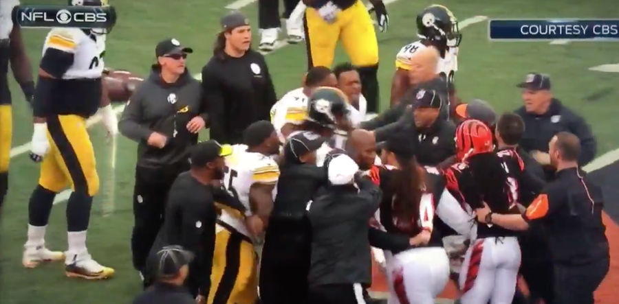 Steelers And Bengals Do Some Shoving At Midfield Before Game