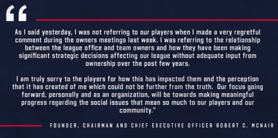Bob McNair Issues New Explanation For "Inmates" Comment