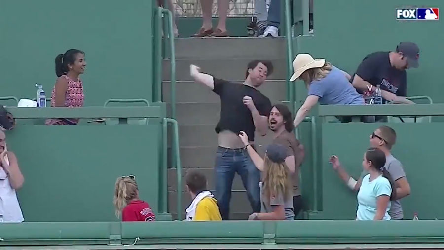 Red Sox Fan Throws Back Home Run Ball, Hits Giancarlo Stanton