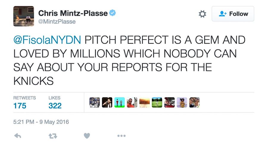 McLovin And Frank Isola Got Into A Great Twitter Fight About The Knicks And <i>Pitch Perfect</i>