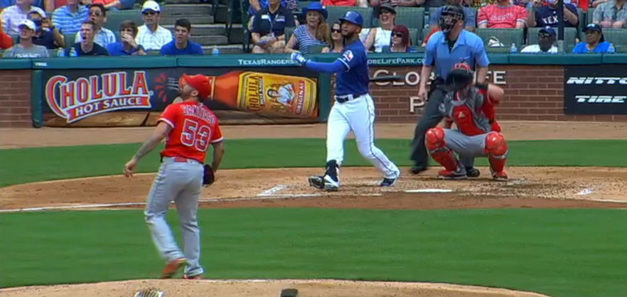 Nomar Mazara Hit The Devils Out Of This Baseball