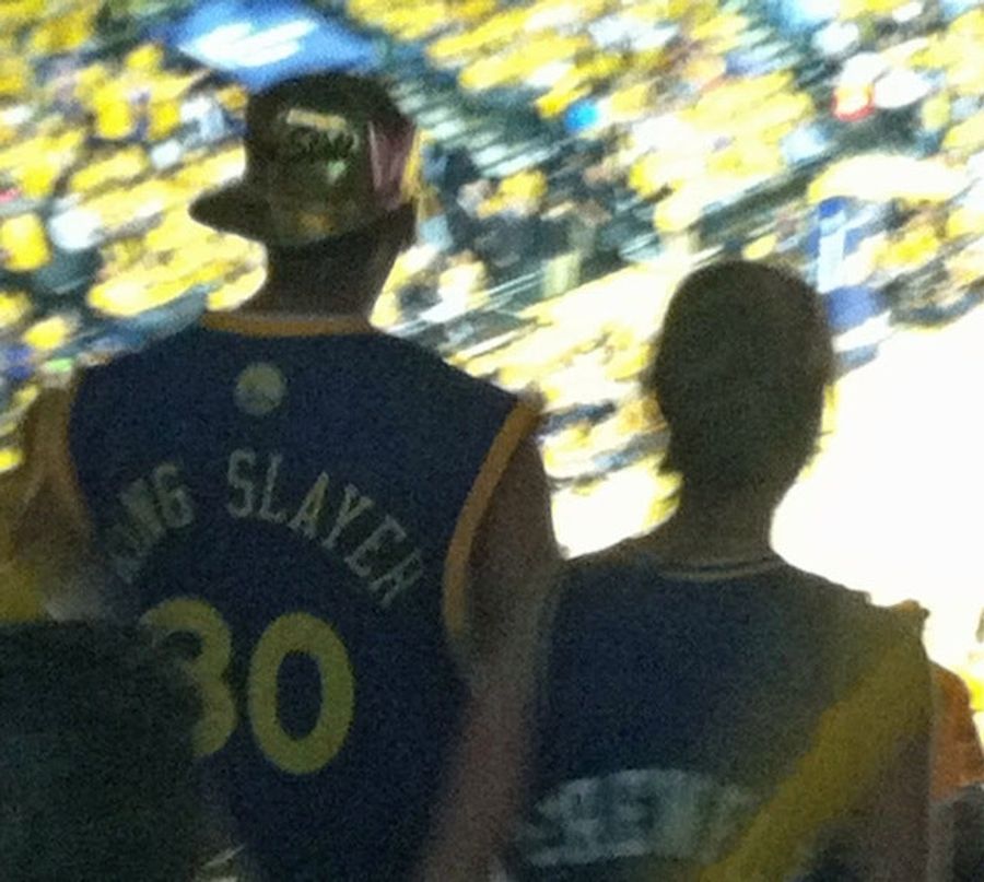Warriors Fan With "King Slayer" Jersey Has Gone Too Far