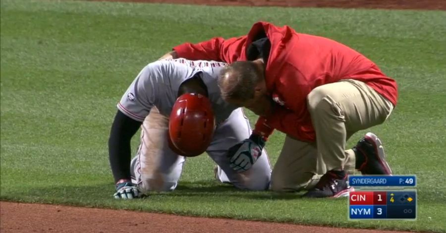 Brandon Phillips Got Hit By Three Baseballs In One At-Bat