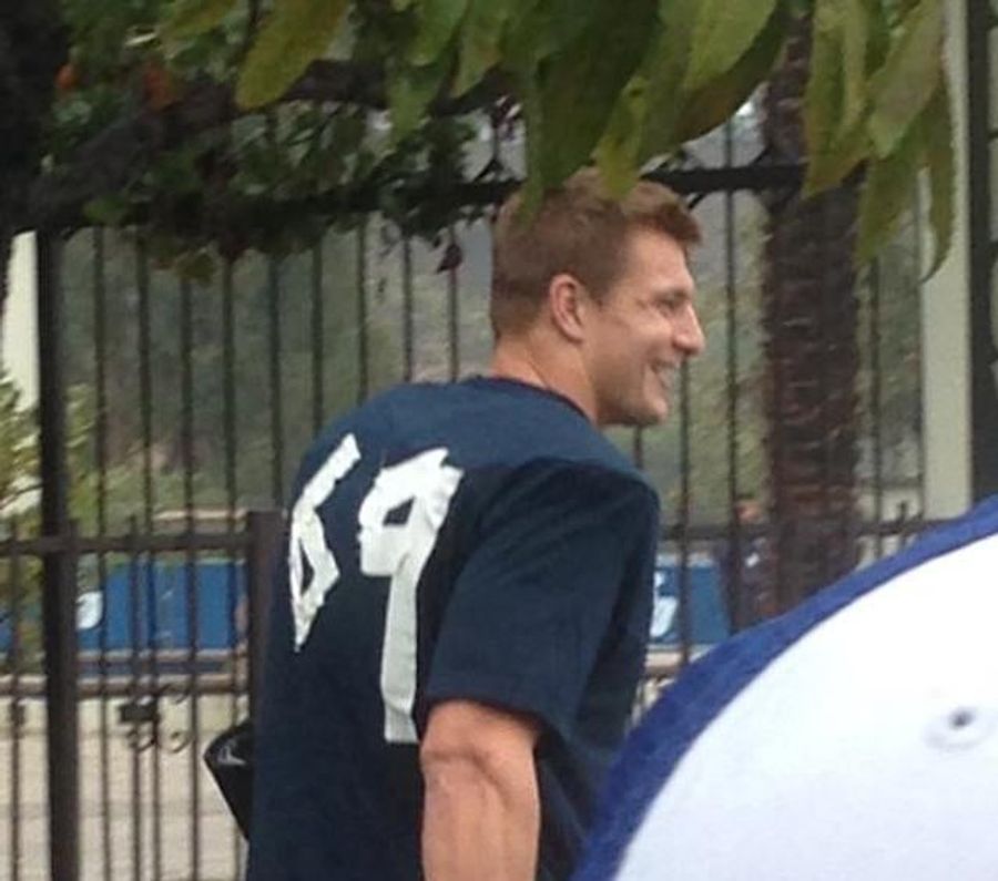 Rob Gronkowski Learns How To Use Tape, Wears #69 On Uniform