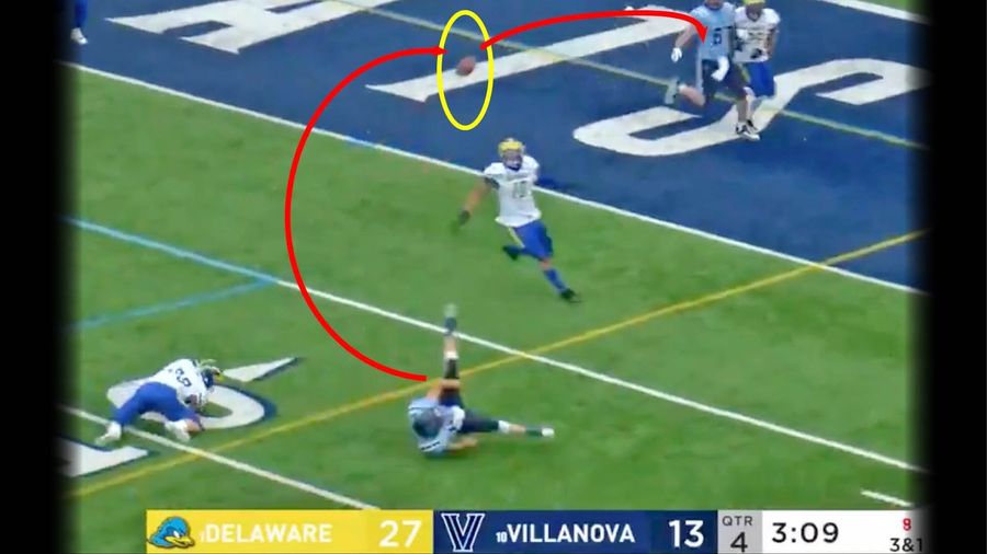 SEE IT: Villanova QB tosses a real-life NCAA Football glitch TD pass