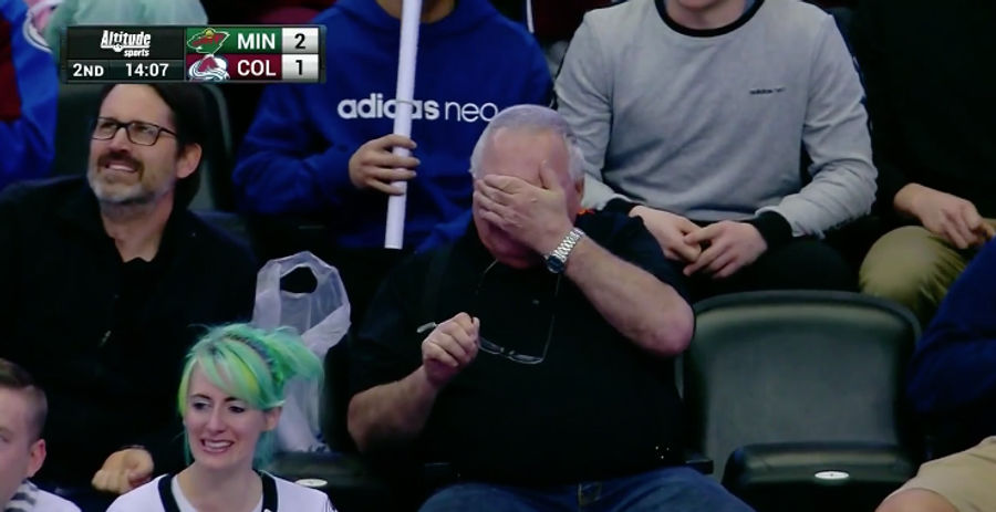 Proud Hockey Grandpa Cries, Shovels Popcorn