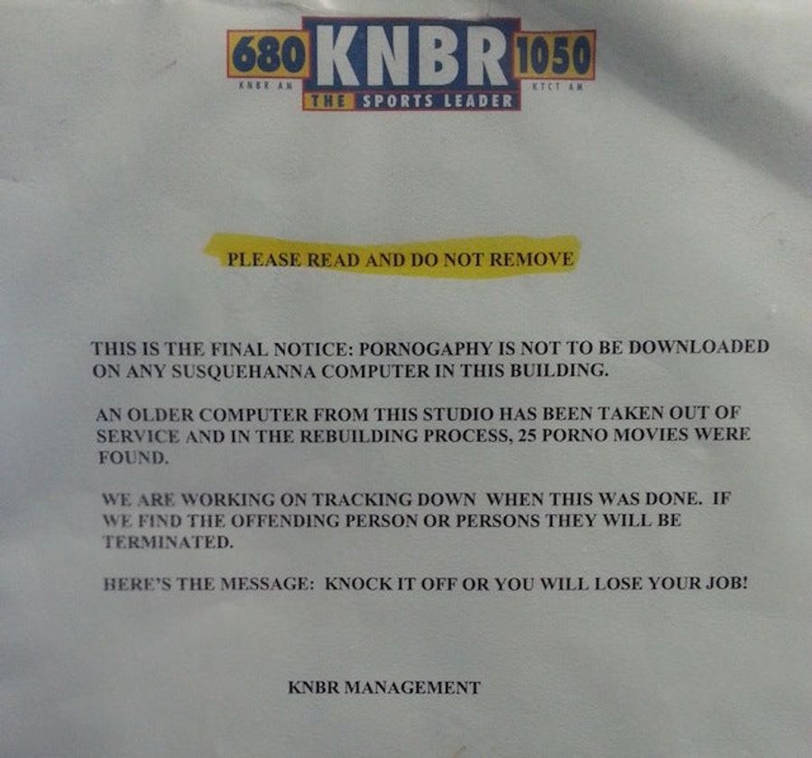 Which KNBR Employee Is Downloading Huge Amounts Of Porn At Work?